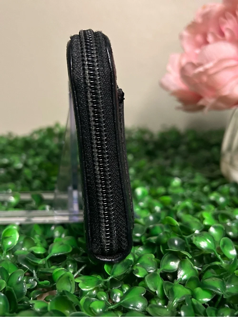 Chanel Black Caviar Leather CC Zip Around Wallet 6 Series w/ Hologram Vintage